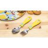 imageZak Designs Bluey Kid Flatware Fun Character Art on Both Utensils Non Slip Fork and Spoon Set is Perfect for Encouraging Picky Eaters to Finish Their Plates 2 pack 4 PCSBluey