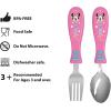 imageZak Designs Bluey Kid Flatware Fun Character Art on Both Utensils Non Slip Fork and Spoon Set is Perfect for Encouraging Picky Eaters to Finish Their Plates 2 pack 4 PCSMinnie Mouse