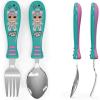 imageZak Designs Bluey Kid Flatware Fun Character Art on Both Utensils Non Slip Fork and Spoon Set is Perfect for Encouraging Picky Eaters to Finish Their Plates 2 pack 4 PCSLOL Surprise