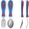 imageZak Designs Bluey Kid Flatware Fun Character Art on Both Utensils Non Slip Fork and Spoon Set is Perfect for Encouraging Picky Eaters to Finish Their Plates 2 pack 4 PCSSpiderMan