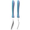 imageZak Designs Bluey Kid Flatware Fun Character Art on Both Utensils Non Slip Fork and Spoon Set is Perfect for Encouraging Picky Eaters to Finish Their Plates 2 pack 4 PCSFrozen 2 Anna and Elsa