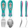 imageZak Designs Bluey Kid Flatware Fun Character Art on Both Utensils Non Slip Fork and Spoon Set is Perfect for Encouraging Picky Eaters to Finish Their Plates 2 pack 4 PCSLOL Surprise