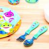 imageZak Designs Bluey Kid Flatware Fun Character Art on Both Utensils Non Slip Fork and Spoon Set is Perfect for Encouraging Picky Eaters to Finish Their Plates 2 pack 4 PCSBaby Shark
