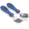 imageZak Designs Bluey Kid Flatware Fun Character Art on Both Utensils Non Slip Fork and Spoon Set is Perfect for Encouraging Picky Eaters to Finish Their Plates 2 pack 4 PCSSpiderMan