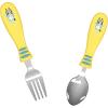imageZak Designs Bluey Kid Flatware Fun Character Art on Both Utensils Non Slip Fork and Spoon Set is Perfect for Encouraging Picky Eaters to Finish Their Plates 2 pack 4 PCSBluey