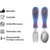 imageZak Designs Bluey Kid Flatware Fun Character Art on Both Utensils Non Slip Fork and Spoon Set is Perfect for Encouraging Picky Eaters to Finish Their Plates 2 pack 4 PCSSpiderMan