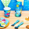 imageZak Designs Bluey Kid Flatware Fun Character Art on Both Utensils Non Slip Fork and Spoon Set is Perfect for Encouraging Picky Eaters to Finish Their Plates 2 pack 4 PCSBaby Shark