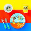 imageZak Designs Bluey Kids Dinnerware Set Includes Plate Bowl Tumbler Water Bottle and Utensil Tableware Made of Durable Material and Perfect for Kids 6 Piece Gift Set NonBPAMickey Mouse Rainbow  6pcs