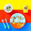 imageZak Designs Bluey Kids Dinnerware Set Includes Plate Bowl Tumbler Water Bottle and Utensil Tableware Made of Durable Material and Perfect for Kids 6 Piece Gift Set NonBPAMickey Mouse Rainbow  5pcs