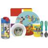 imageZak Designs Bluey Kids Dinnerware Set Includes Plate Bowl Tumbler Water Bottle and Utensil Tableware Made of Durable Material and Perfect for Kids 6 Piece Gift Set NonBPAMickey Mouse Rainbow  6pcs