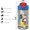 imageZak Designs Bluey Kids Dinnerware Set Includes Plate Bowl Tumbler Water Bottle and Utensil Tableware Made of Durable Material and Perfect for Kids 6 Piece Gift Set NonBPAMickey Mouse Rainbow  6pcs