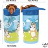 imageZak Designs Bluey Kids Dinnerware Set Includes Plate Bowl Tumbler Water Bottle and Utensil Tableware Made of Durable Material and Perfect for Kids 6 Piece Gift Set NonBPABluey  6pcs