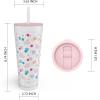 imageZak Designs Disney Minnie Mouse Vacuum Insulated Stainless Steel Travel Tumbler with SplashProof Lid Includes Reusable Plastic Straw and Fits in Car Cup Holders 188 SS 25 oz Sure ThingMinnie MouseDots