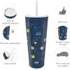 imageZak Designs Disney Minnie Mouse Vacuum Insulated Stainless Steel Travel Tumbler with SplashProof Lid Includes Reusable Plastic Straw and Fits in Car Cup Holders 188 SS 25 oz Sure ThingMickey MouseSpace