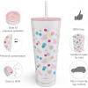 imageZak Designs Disney Minnie Mouse Vacuum Insulated Stainless Steel Travel Tumbler with SplashProof Lid Includes Reusable Plastic Straw and Fits in Car Cup Holders 188 SS 25 oz Sure ThingMinnie MouseDots
