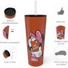 imageZak Designs Disney Minnie Mouse Vacuum Insulated Stainless Steel Travel Tumbler with SplashProof Lid Includes Reusable Plastic Straw and Fits in Car Cup Holders 188 SS 25 oz Sure ThingMinnie MouseSure Thing