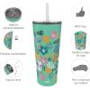 imageZak Designs Disney Minnie Mouse Vacuum Insulated Stainless Steel Travel Tumbler with SplashProof Lid Includes Reusable Plastic Straw and Fits in Car Cup Holders 188 SS 25 oz Sure ThingLilo and Stitch