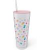 imageZak Designs Disney Minnie Mouse Vacuum Insulated Stainless Steel Travel Tumbler with SplashProof Lid Includes Reusable Plastic Straw and Fits in Car Cup Holders 188 SS 25 oz Sure ThingMinnie MouseDots