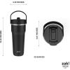 imageZak Designs Harmony 2in1 Coffee Tumbler for Travel or At Home 30oz Recycled Stainless Steel is LeakProof When Closed and Vacuum Insulated with Handle Ebony BlackEbony Black