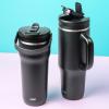 imageZak Designs Harmony 2in1 Coffee Tumbler for Travel or At Home 30oz Recycled Stainless Steel is LeakProof When Closed and Vacuum Insulated with Handle Ebony BlackEbony Black