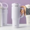 imageZak Designs Harmony 2in1 Coffee Tumbler for Travel or At Home 40oz Recycled Stainless Steel is LeakProof When Closed and Vacuum Insulated with Handle Smoky Lilac PurpleSmoky Lilac Purple