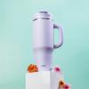 imageZak Designs Harmony 2in1 Coffee Tumbler for Travel or At Home 40oz Recycled Stainless Steel is LeakProof When Closed and Vacuum Insulated with Handle Smoky Lilac PurpleSmoky Lilac Purple