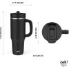 imageZak Designs Harmony 2in1 Coffee Tumbler for Travel or At Home 40oz Recycled Stainless Steel is LeakProof When Closed and Vacuum Insulated with Handle Smoky Lilac PurpleEbony Black