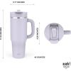 imageZak Designs Harmony 2in1 Coffee Tumbler for Travel or At Home 40oz Recycled Stainless Steel is LeakProof When Closed and Vacuum Insulated with Handle Smoky Lilac PurpleSmoky Lilac Purple
