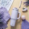 imageZak Designs Harmony 2in1 Coffee Tumbler for Travel or At Home 40oz Recycled Stainless Steel is LeakProof When Closed and Vacuum Insulated with Handle Smoky Lilac PurpleSmoky Lilac Purple