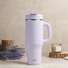 imageZak Designs Harmony 2in1 Coffee Tumbler for Travel or At Home 40oz Recycled Stainless Steel is LeakProof When Closed and Vacuum Insulated with Handle Smoky Lilac PurpleSmoky Lilac Purple