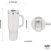 imageZak Designs Harmony 2in1 Coffee Tumbler for Travel or At Home 40oz Recycled Stainless Steel is LeakProof When Closed and Vacuum Insulated with Handle Smoky Lilac PurpleLinen White