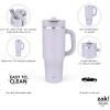 imageZak Designs Harmony 2in1 Coffee Tumbler for Travel or At Home 40oz Recycled Stainless Steel is LeakProof When Closed and Vacuum Insulated with Handle Smoky Lilac PurpleSmoky Lilac Purple
