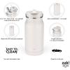 imageZak Designs Harmony 2in1 Water Bottle for Travel or At Home 64oz Recycled Stainless Steel is LeakProof When Closed and Vacuum Insulated with Handle Ebony BlackLinen White