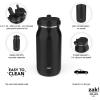 imageZak Designs Harmony 2in1 Water Bottle for Travel or At Home 64oz Recycled Stainless Steel is LeakProof When Closed and Vacuum Insulated with Handle Ebony BlackEbony Black