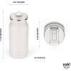 imageZak Designs Harmony 2in1 Water Bottle for Travel or At Home 64oz Recycled Stainless Steel is LeakProof When Closed and Vacuum Insulated with Handle Ebony BlackLinen White