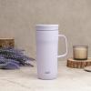 imageZak Designs Harmony Tumbler for Travel or At Home 20oz Recycled Stainless Steel is SplashProof and Vacuum Insulated with Slide Lid and Handle Ebony BlackSmoky Lilac Purple