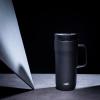 imageZak Designs Harmony Tumbler for Travel or At Home 20oz Recycled Stainless Steel is SplashProof and Vacuum Insulated with Slide Lid and Handle Ebony BlackEbony Black
