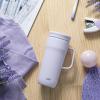 imageZak Designs Harmony Tumbler for Travel or At Home 20oz Recycled Stainless Steel is SplashProof and Vacuum Insulated with Slide Lid and Handle Ebony BlackSmoky Lilac Purple