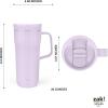 imageZak Designs Harmony Tumbler for Travel or At Home 20oz Recycled Stainless Steel is SplashProof and Vacuum Insulated with Slide Lid and Handle Ebony BlackSmoky Lilac Purple