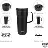 imageZak Designs Harmony Tumbler for Travel or At Home 20oz Recycled Stainless Steel is SplashProof and Vacuum Insulated with Slide Lid and Handle Ebony BlackEbony Black