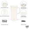 imageZak Designs Harmony Tumbler for Travel or At Home 20oz Recycled Stainless Steel is SplashProof and Vacuum Insulated with Slide Lid and Handle Ebony BlackCream White
