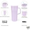 imageZak Designs Harmony Tumbler for Travel or At Home 20oz Recycled Stainless Steel is SplashProof and Vacuum Insulated with Slide Lid and Handle Ebony BlackSmoky Lilac Purple