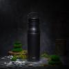 imageZak Designs Harmony Water Bottle for Travel or At Home 32oz Recycled Stainless Steel is LeakProof When Closed and Vacuum Insulated with Sip Lid and Carry Handle Ebony Black