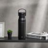 imageZak Designs Harmony Water Bottle for Travel or At Home 32oz Recycled Stainless Steel is LeakProof When Closed and Vacuum Insulated with Sip Lid and Carry Handle Ebony Black