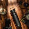 imageZak Designs Harmony Water Bottle for Travel or At Home 32oz Recycled Stainless Steel is LeakProof When Closed and Vacuum Insulated with Sip Lid and Carry Handle Ebony Black