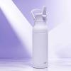 imageZak Designs Harmony Water Bottle for Travel or At Home 32oz Recycled Stainless Steel is LeakProof When Closed and Vacuum Insulated with Straw Lid and Carry Handle Ebony BlackSmoky Lilac Purple