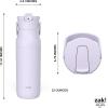 imageZak Designs Harmony Water Bottle for Travel or At Home 32oz Recycled Stainless Steel is LeakProof When Closed and Vacuum Insulated with Straw Lid and Carry Handle Ebony BlackSmoky Lilac Purple