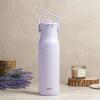 imageZak Designs Harmony Water Bottle for Travel or At Home 32oz Recycled Stainless Steel is LeakProof When Closed and Vacuum Insulated with Straw Lid and Carry Handle Ebony BlackSmoky Lilac Purple