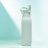 imageZak Designs Harmony Water Bottle for Travel or At Home 32oz Recycled Stainless Steel is LeakProof When Closed and Vacuum Insulated with Straw Lid and Carry Handle Ebony BlackIcicle Mint Green