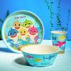 imageZak Designs Kids Dinnerware Set 3 Pieces Durable and Sustainable Melamine Bamboo Plate Bowl and Tumbler are Perfect For Dinner Time With Family DogBaby Shark